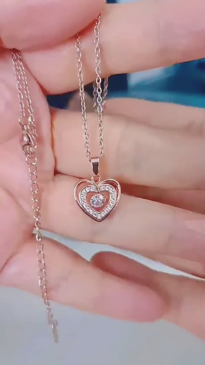 Valentines Day Gift Double-layer Smart Love Pendant Titanium Steel Necklace Fashion Jewelry Woman